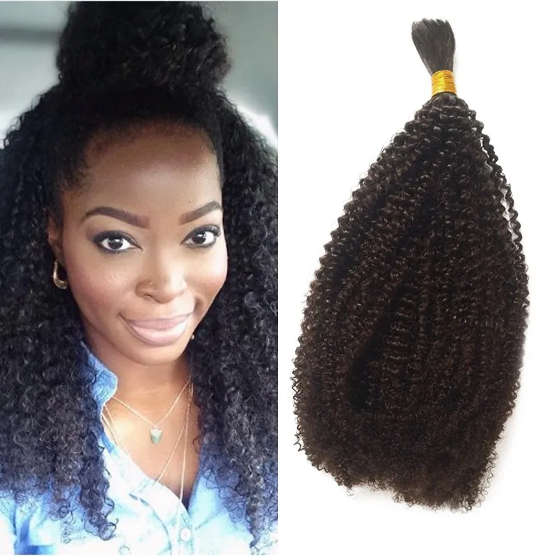 Afro kinky lockigt bulk mänskligt hår för flätning obearbetad indisk 1 bunt hårbulk för afroamerikansk fdshine