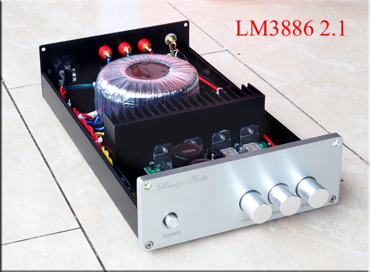 Freeshipping Audio Wind LM3886 BA1 2.1 channel subwoofer bass home audio amplifier