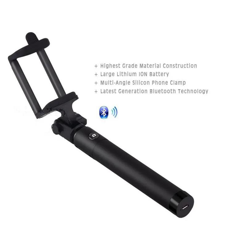 Trådlös Bluetooth Selfie Stick Handheld Foldbar Monopod Bluetooth-slutare Fjärrkontroll för iPhone Samsung HTC med Retail Box