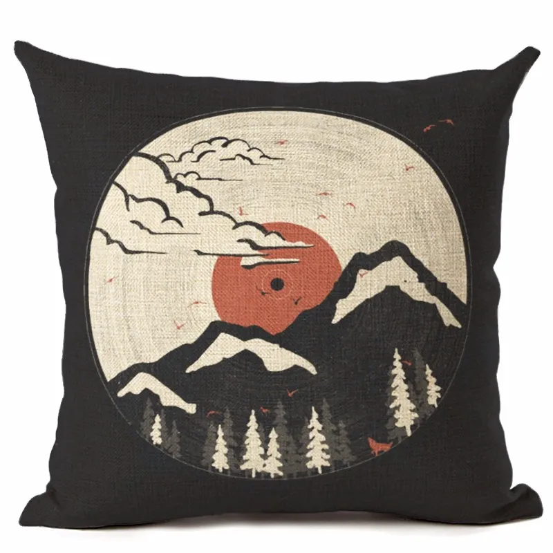 Shabby Chic Decor Home Decor Zima Mountain Cushion Cover Camp Rzut Pillow For for Sofa krzesło na zewnątrz malownicza poduszka 45 cm COJINE255O