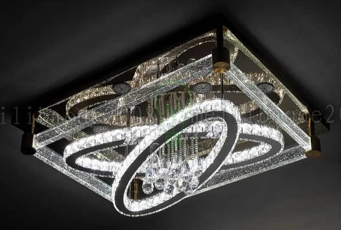 BE50 Simple Modern Creative Rectangular Ceiling Light Oval LED Crystal Lamps Living Room Restaurant Bedroom el Ceiling Lights L224F