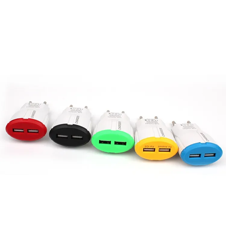 Adaptateur de chargeur mural USB à motif papillon, 5V, 1,0 a, 2 Ports réels, pour smartphone, 5 couleurs, 100 pièces