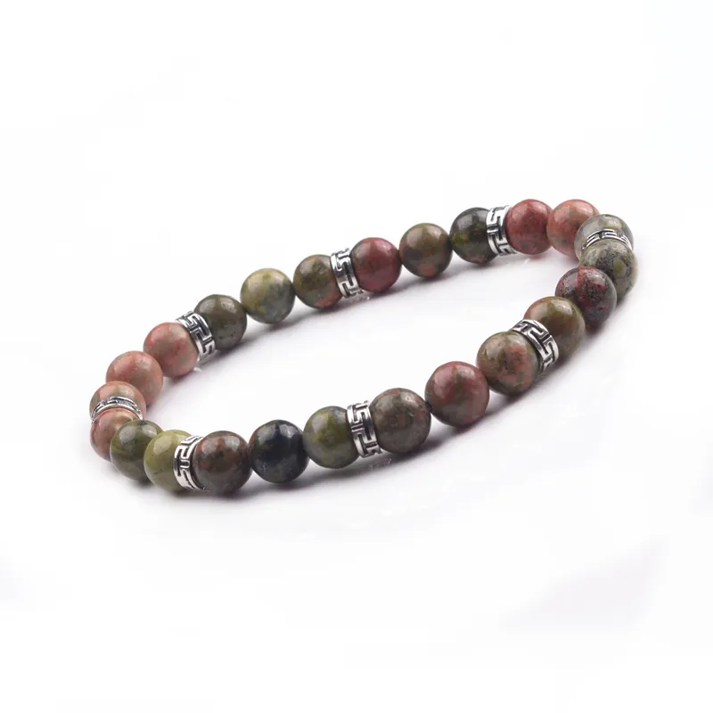 2017 8mm Popular natural stone volcanic rock yoga bracelet, can promote the new generation to ensure the health of the human body