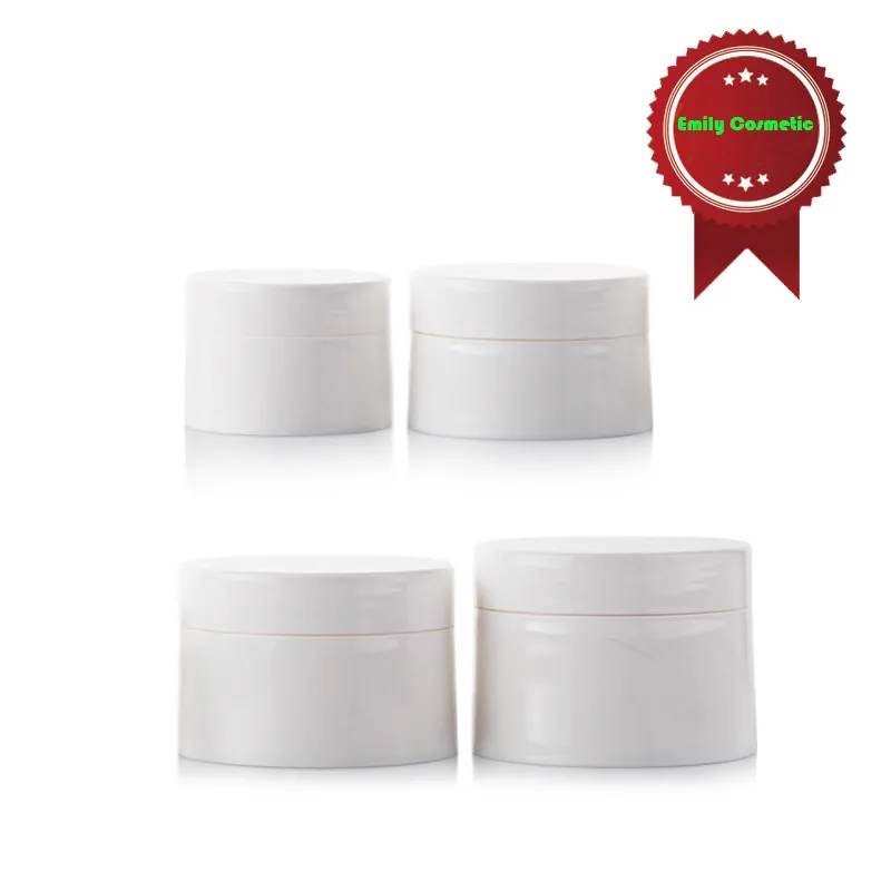 20 stks / partij 30G PP Plastic Glanzende witte crème masker potten lege cosmetische verpakking containers groothandel pj1