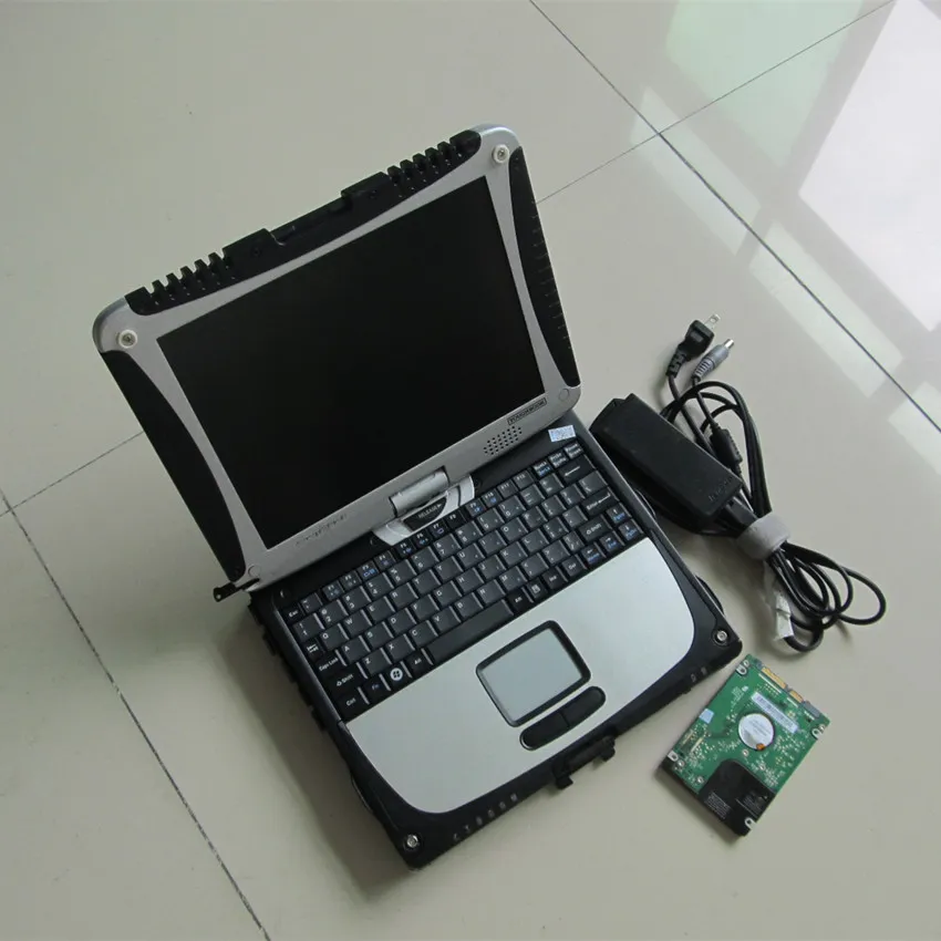 AllData 자동 복구 도구 All Data 10.53 2IN1 HDD 1TB가 랩톱에 설치된 Toughbook CF19 터치 스크린 컴퓨터