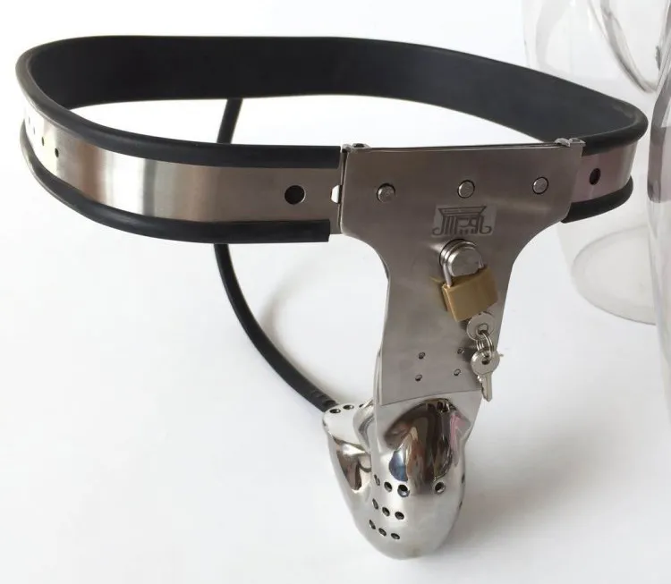Newest Male Fully Adjustable Model-T Stainless Steel Premium Belt with Hole Cage Cover BDSM Sex Toys4592604