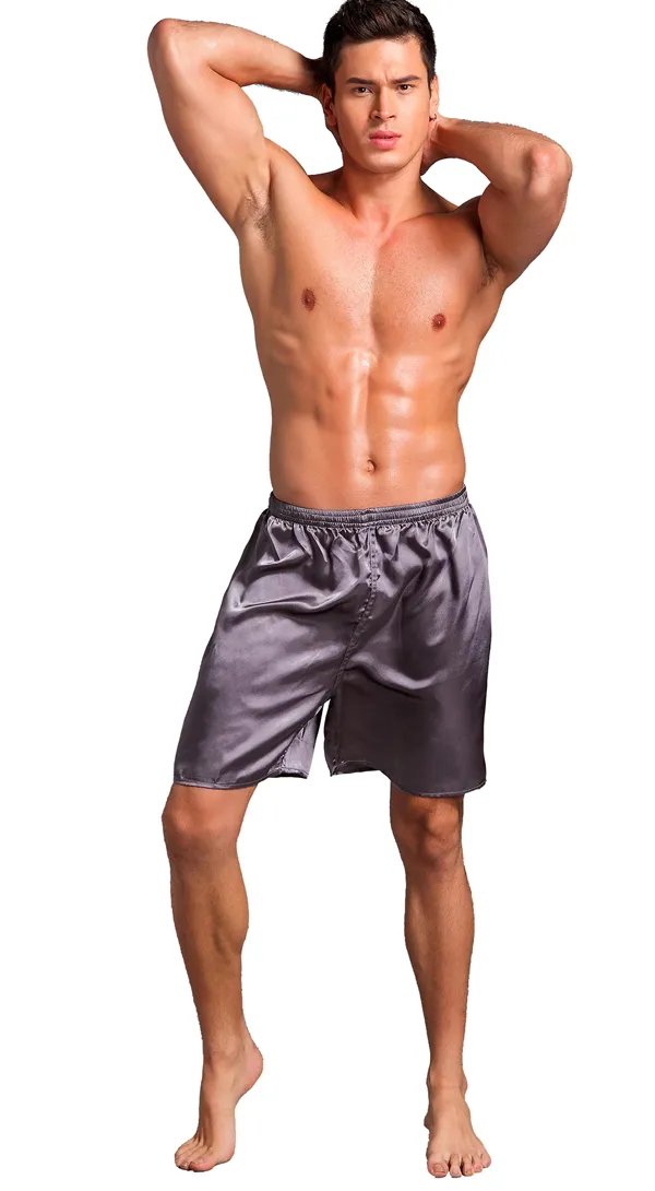 Solid Men's rayon Silk Boxers Underwear Homewear shorts #2256
