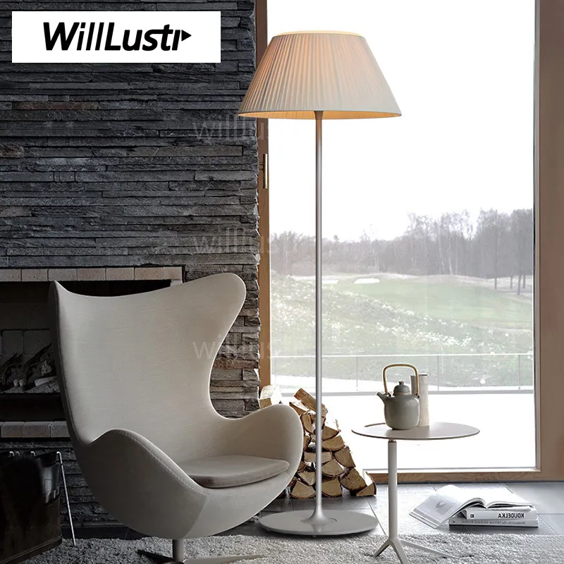 Willlustr رومانسية الطابق مصباح مضلع نسيج الزجاج الظل الحديثة الإضاءة التصميم الكلاسيكي الجلوس غرفة نوم غرفة الدراسة أريكة الجانب ضوء السرير