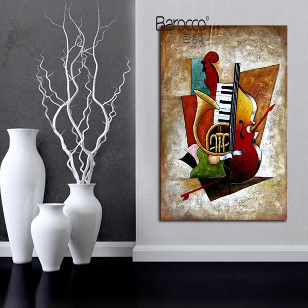 DHgate.com:Abstract Musical Instruments Hand-Painted Oil