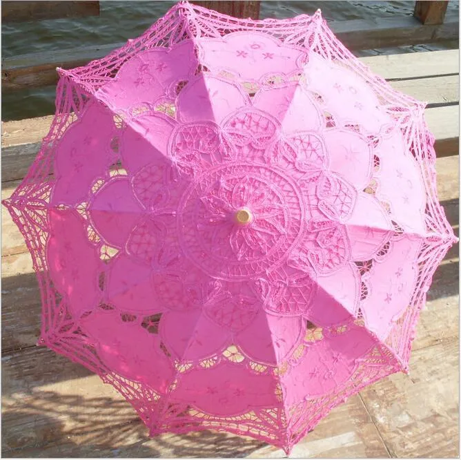 Wedding Parasols Craft Lace Bridal Umbrella Hook Flower Studio Pography Props Theme Po European Solar Style Handmade Cotton6906567