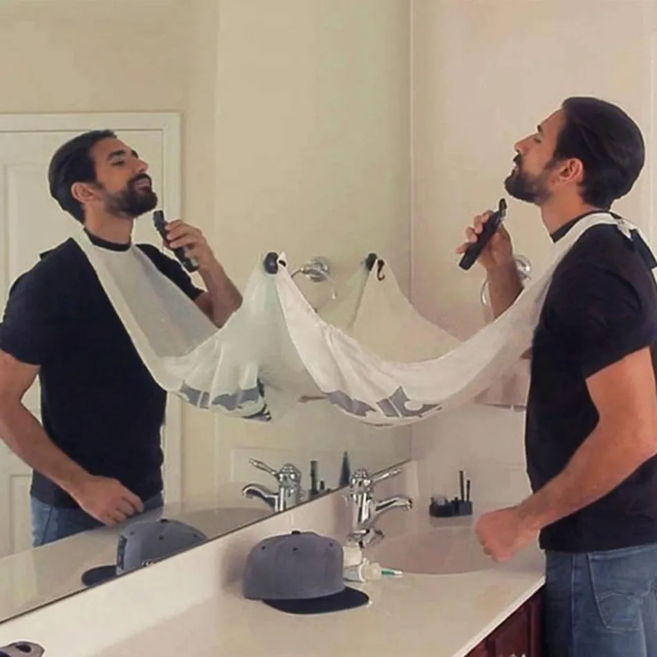 Tablier de barbes pour hommes Tabliers de rasage Soins de la barbe Clean Beard Catcher Outil de salle de bains Ménage Nettoyage Protecter OOA2340