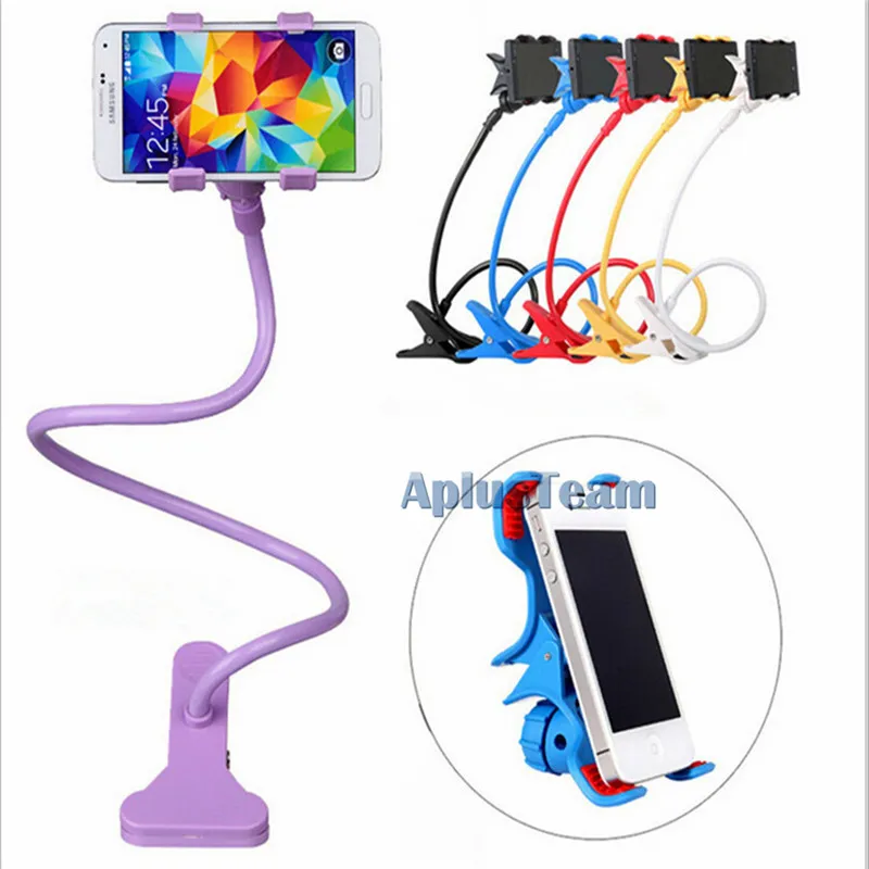 Supporto telefono auto Braccio lungo Supporto telefono cellulare pigro a collo d'oca Supporto flessibile tavolo da scrivania Supporto clip universale iPhone 7 6 Samsung S7