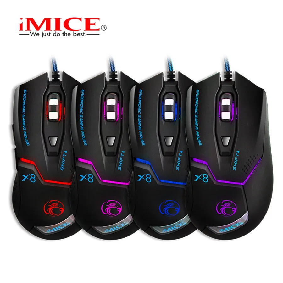 Original iMice X8 Wired Gaming Professional Mouse 3200dpi USB Optical Mouse 6 Buttons Computer Gamer Mouse For PC Laptop