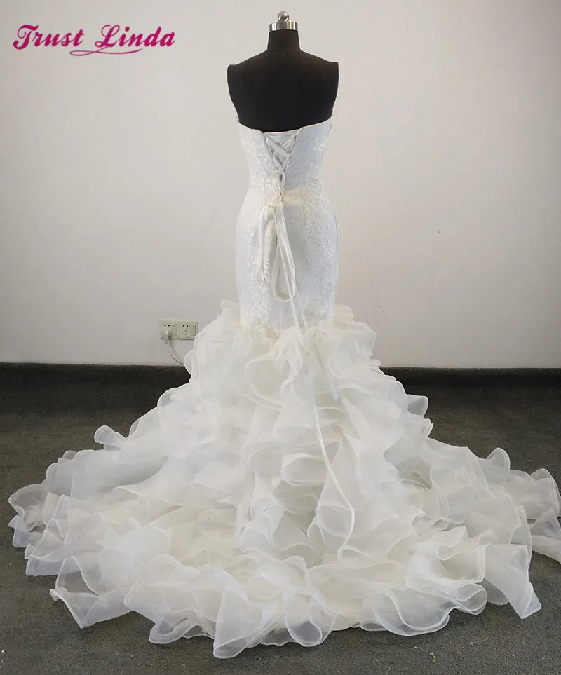 고품질의 새로운 패션 레이스 인어 웨딩 드레스 매력적인 연인 비싼 신부 Vestido De Noiva Robe de Mariage 진짜 사용자 정의