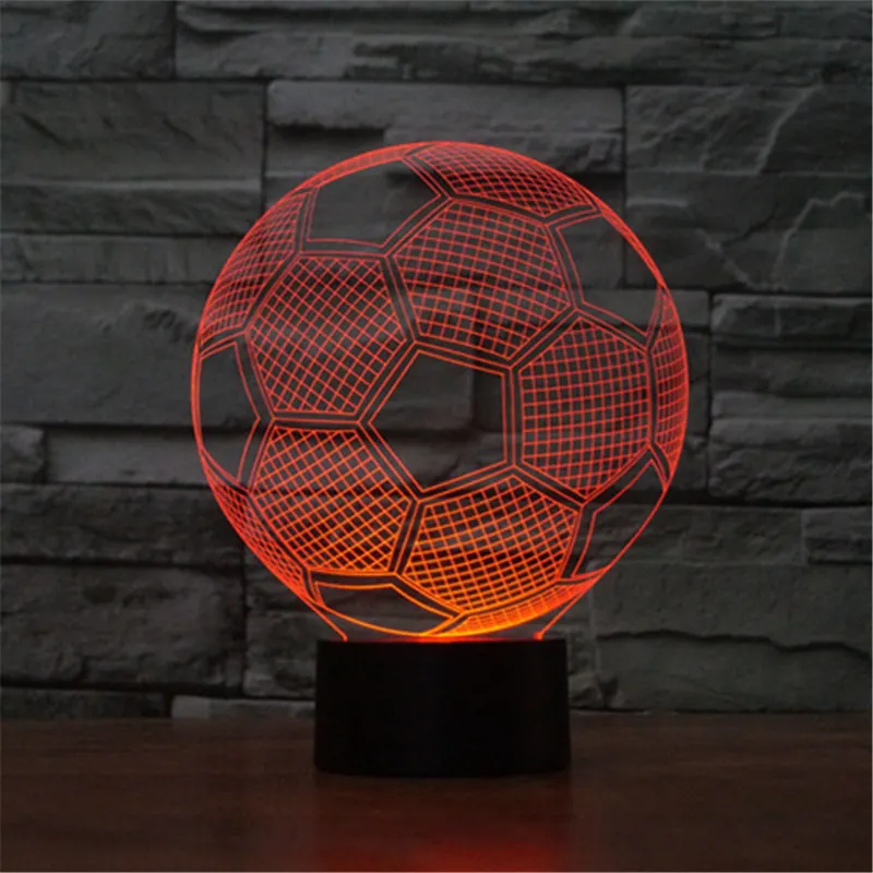 Football Creative 3D Acrylic Visual Home Touch Table Lamp Colorful Changing Art Decor USB LED Children's Desk Night Light TD20