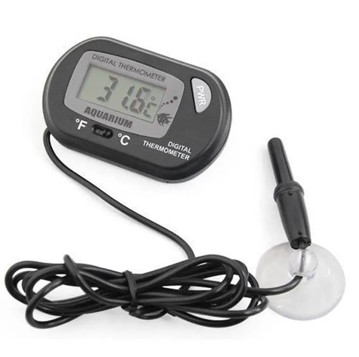 Mini Digital Fish Aquarium Thermometer Tank with Wired Sensor battery included in opp bag Black Yellow color for option Free shipping