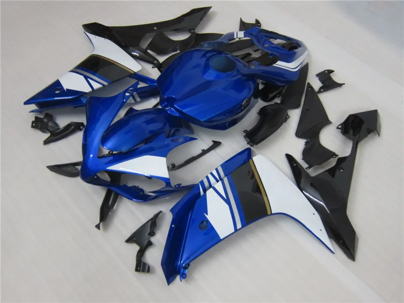 Injektionsgjuten gratis 7 gåvor Fairing Kit för Yamaha YZF R1 07 08 Blue Black Fairings Set YZFR1 2007 2008 OT23