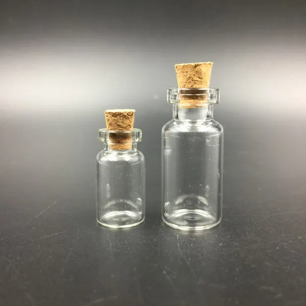 1ml Vials Clear Glass Bottles with Corks Miniature Glass Bottle with Cork Empty Sample Jars Small 13x24x6mmCute bottles Perfect for crafts