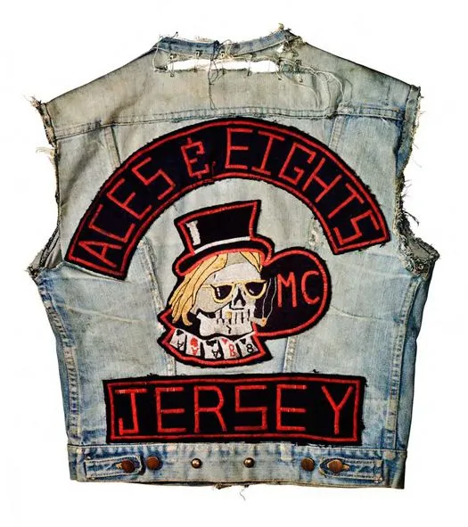 New Arrival Cool MC Aces Eights Jersey Embroidery Patch Motorcycle Club Vest Outlaw Biker MC Jacket Punk Iron on Patch Free Shipping