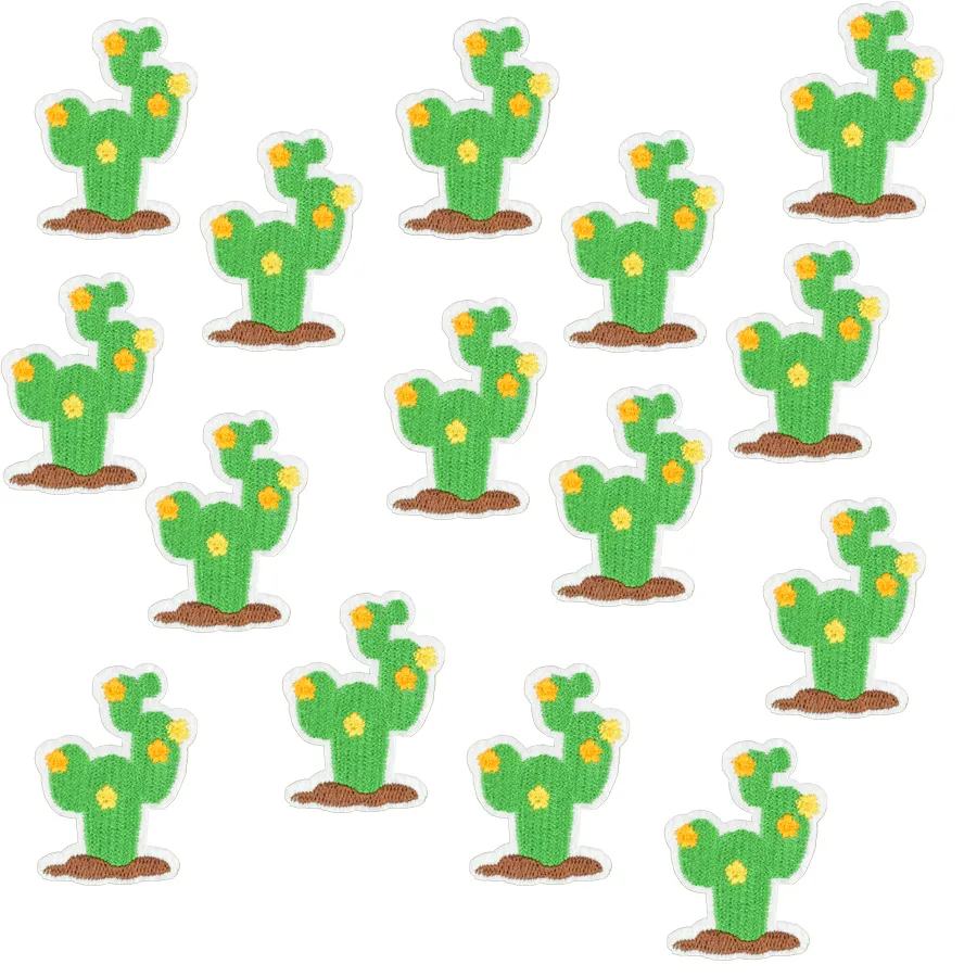 Bricolage cactus patchs pour vêtements fer brodé patch applique fer sur patchs accessoires de couture badge autocollants pour vêtements