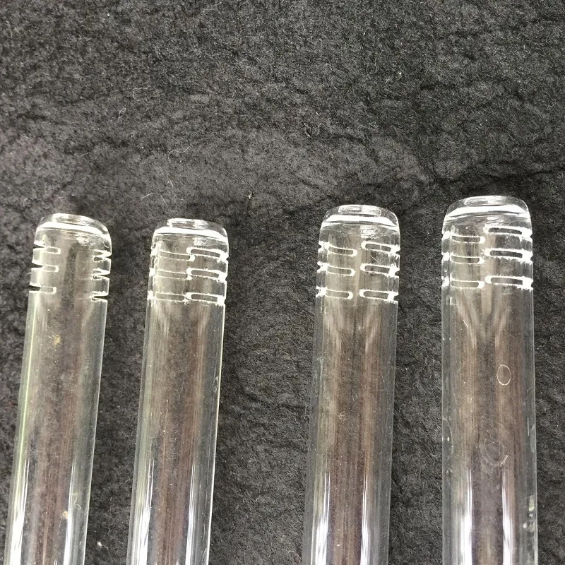 Glass Downstem 14 mm 18 mm Grueso Glass Down stems Difusor con 6 Armado para Glass Bongs Tubería de agua Más de 100 piezas DHL gratis