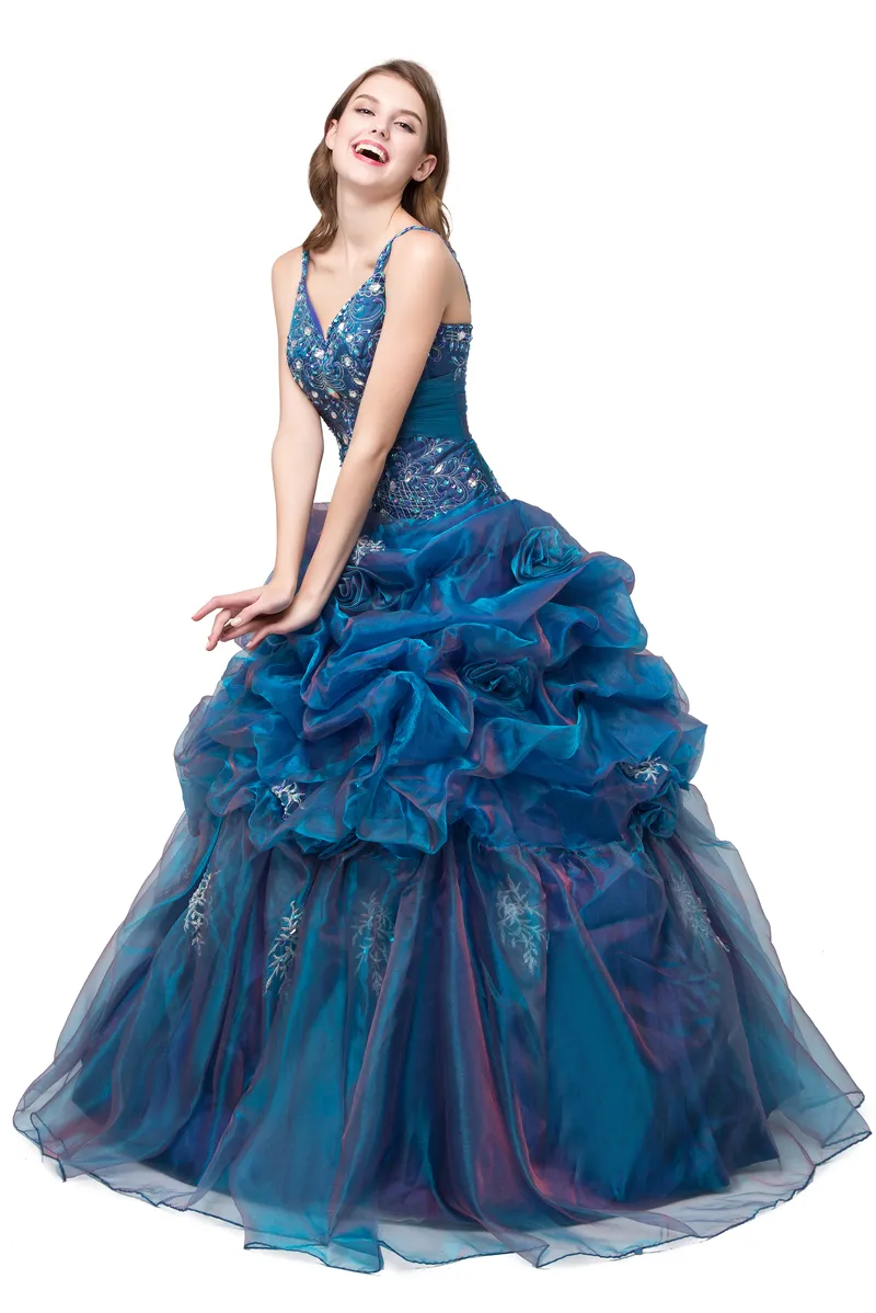 Mor Quinceanera Elbiseler Balkosuz 15 tatlı 16 resmi uzun balo parti elbisesi stok boyutu 216 qc211162776