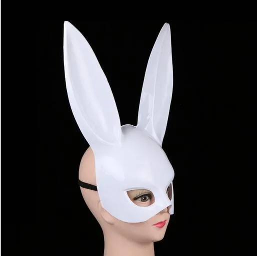 Hem trädgård kvinnor flicka fest kanin öron mask svart vit cosplay kostym söt rolig halloween mask xb1