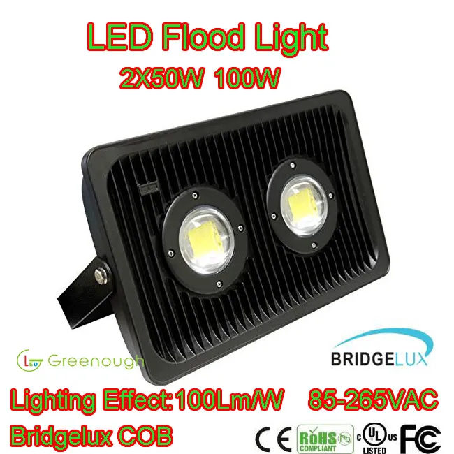 BRIDGELUX COB LED Flood Light Outdoor Waterproof Street Lighting LED Exteriör Area Light LED Projektlampa Floodlights 100W 150W 200W