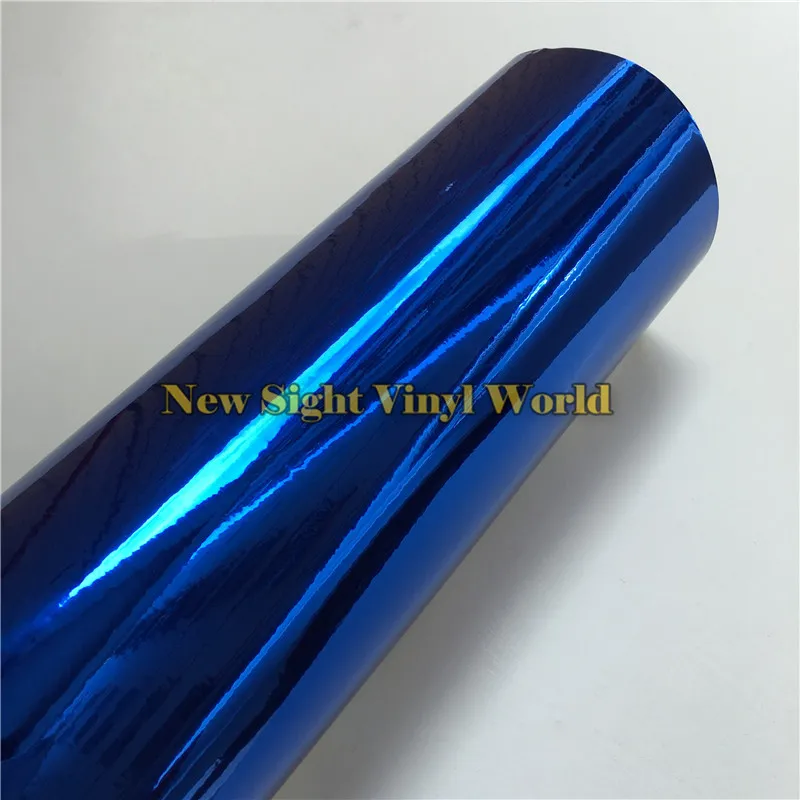 Best Quality Stretchable High Glossy Chrome Mirror Blue Vinyl Wrap For Car Wrapping Foil Bubble Free