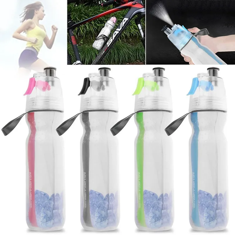 2020 new 17oz Insulated Mist Spray water Bottle Drinking & Misting Sport mist Squeeze bicycle Water Bottle Outdoor Sport Hydration BPA Free
