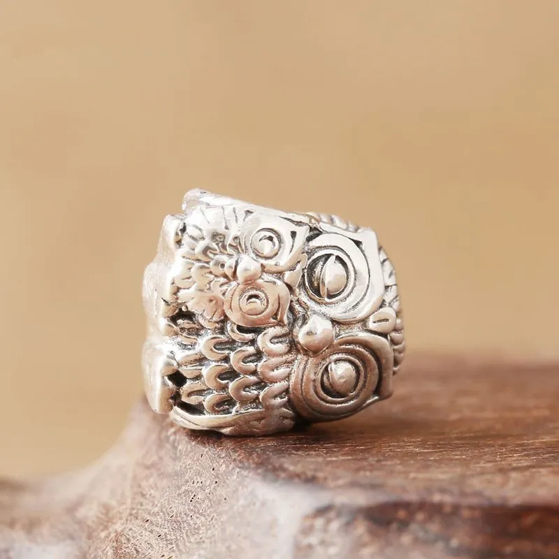 Memnon bijoux 2016 automne nouveau charmant hibou famille charme idéal pour bracelet bricolage 925 en argent Sterling perles d'animaux pour la fabrication de bijoux BE3998765126