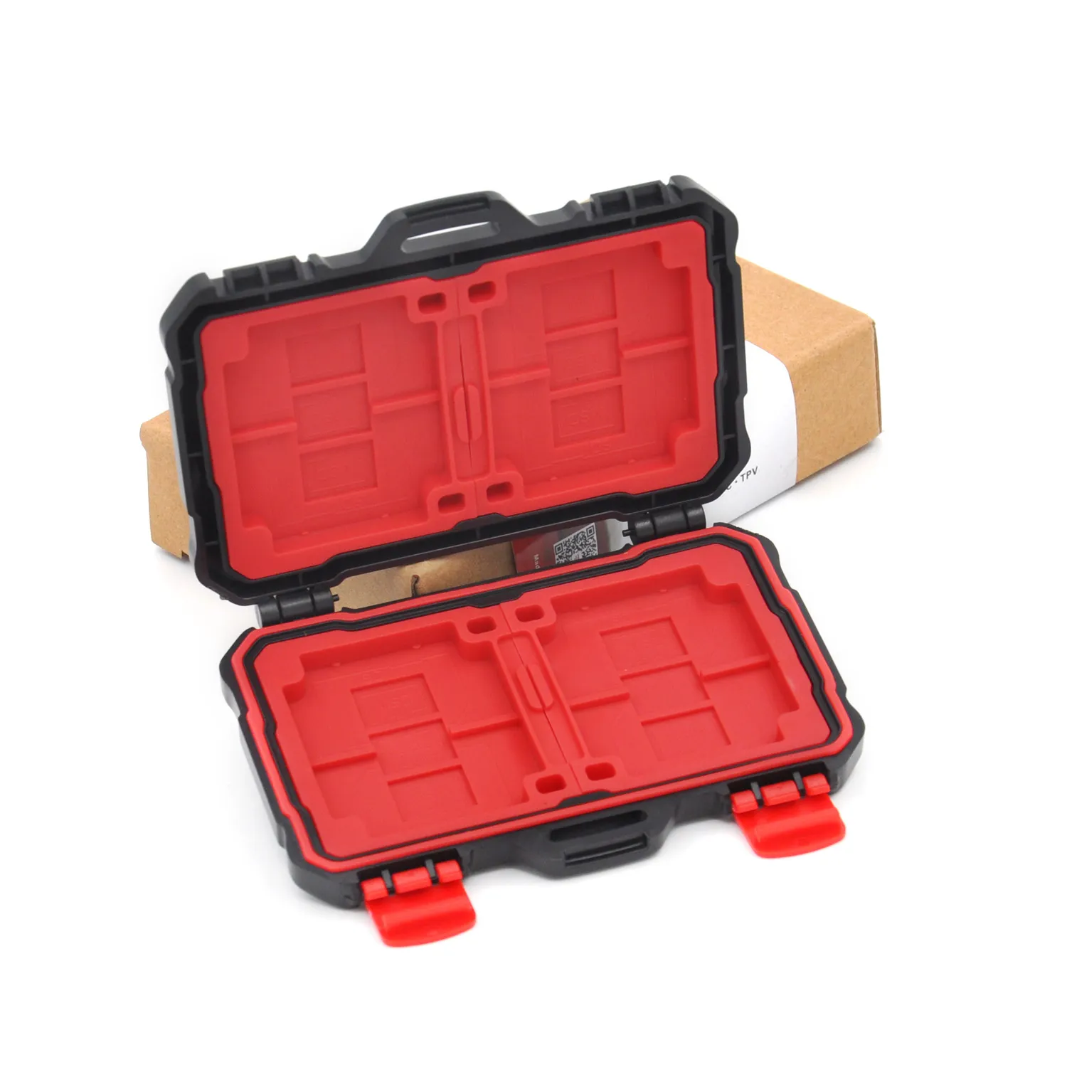 Noir/rouge Anti-choc goutte étanche IP67 carte mémoire étui de rangement support de la boîte de protection pour CF SD MSD XQD TF SD