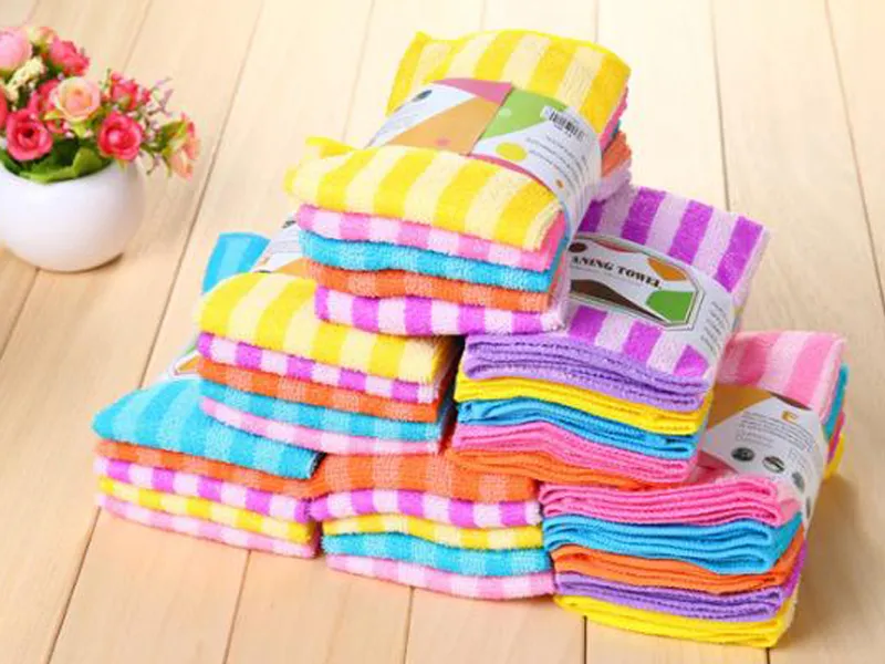 Dish Rag Colorful Anti Grease Color Dishcloths, Magic Kitchen Cleaning Rags Set Of 5 From ...