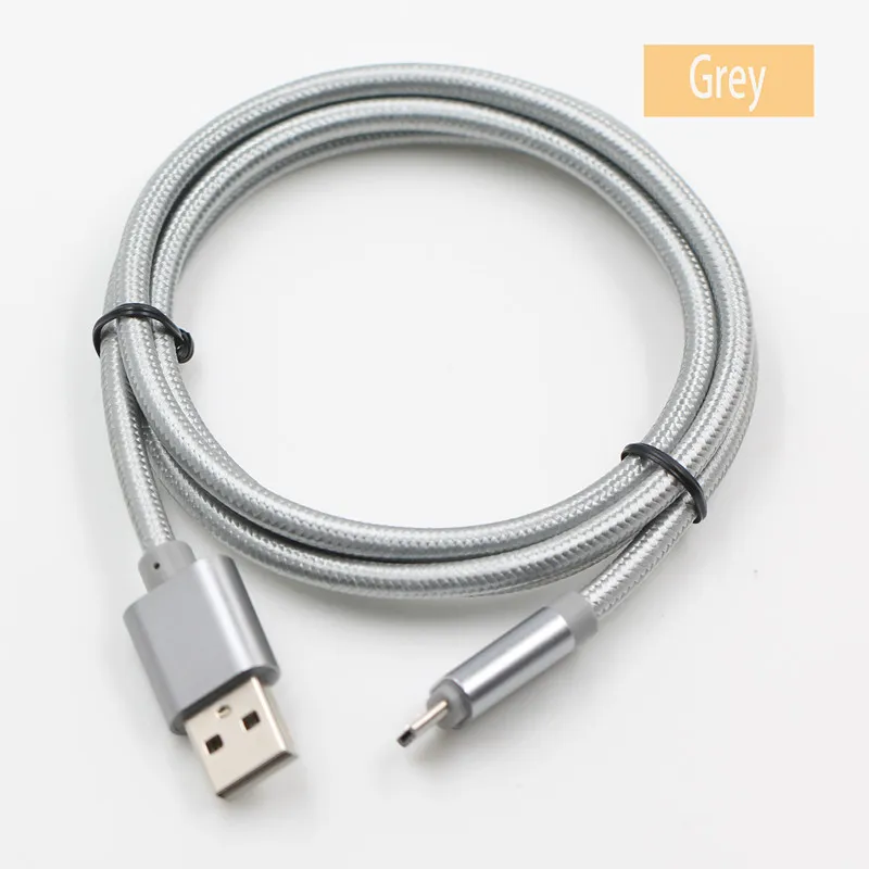 Metallhus Flätad Micro USB-kabel 2.1a Höghastighetsladdningsdata Lead USB Typ C 1M / 3FT Lång livslängd