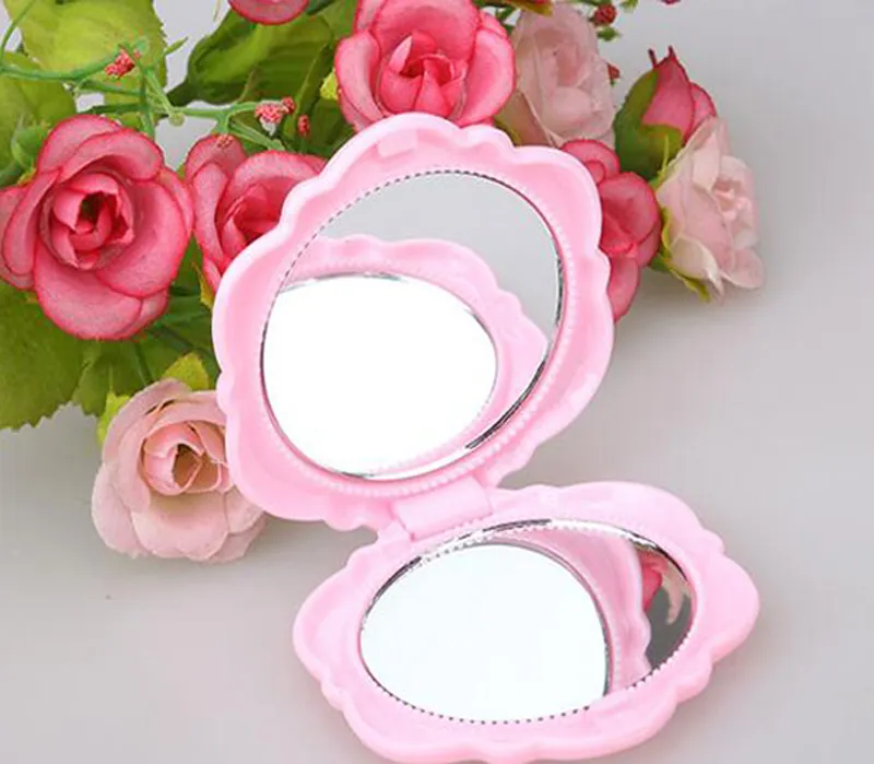 Ny 3D Rose Compact Cosmtic Mirror Cute Girl Makeup Mirror MD51 12stgratis frakt