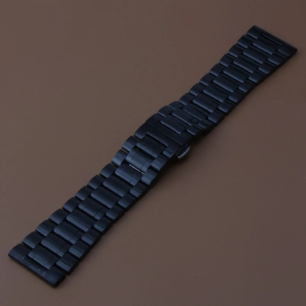 Braccialette orologio di alta qualità Bracciale Watchband 22mm 24mm 26mm 28mm 30mm Banda di orologio in acciaio inossidabile nero Nuovo cinghie di orologi Filla a farfalla 7251140