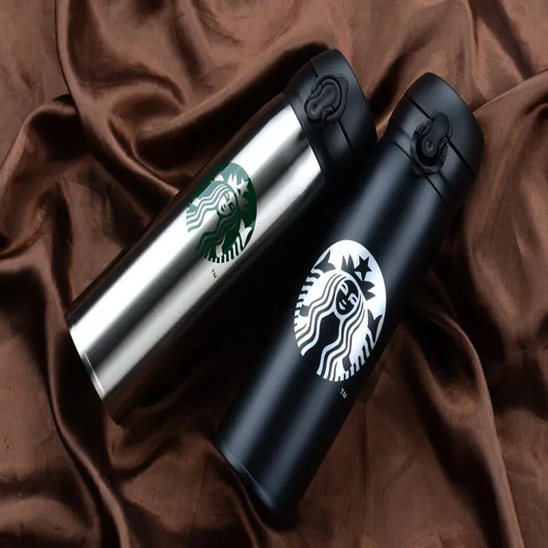 Groothandel Topkwaliteit Starbucks Waterfles Hoge Capaciteit Glas Roestvrijstalen Thermische Isolatie Cup 500ml 9 stijlen Gratis verzending