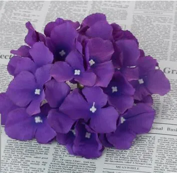 18cm71quot Hortensia artificiel Hortensia Decorative Silk Flower Head for Wedding Wall Archdiy Hair Flower Decoration Accessory Pro6626209