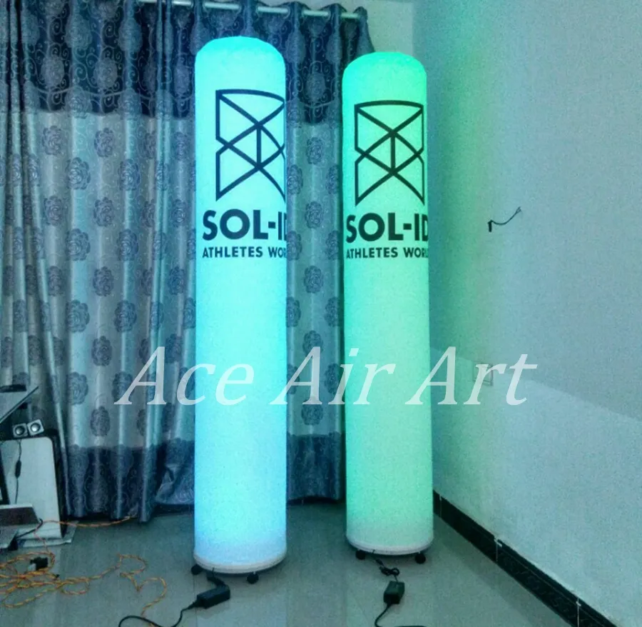 Good Quality Colorful RGB Lighting Inflatable Column LED Colored Pillar With Logo For Event Decoraiton In Night Made In China