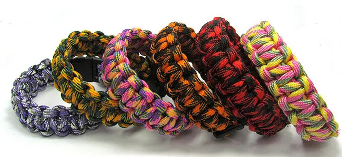 mix colors you pick Paracord Parachute Cord Bracelets Survival bracelet Camping Travel Kit