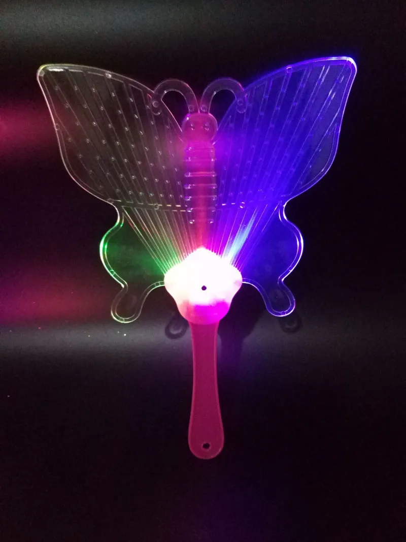 Mode LED Chinese Hand Fan Plastic Kleurrijke Licht Up Knipperende Kinderen Speelgoed Kostuum Partij Decoratie Advertentie Gift ZA3494