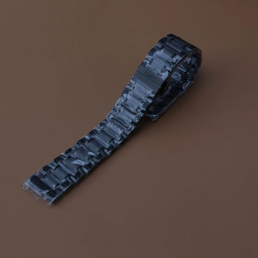 Cinturino nero 14mm 15mm 16mm 17mm 18mm 19mm 20mm 21mm 22mm 24mm accessori orologi da polso da uomo distribuzione a farfalla Cinturino curvo