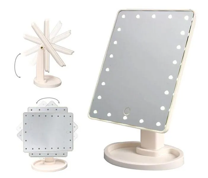 miroir de maquillage à écran tactile LED miroir de courtoisie professionnel avec 16 lumières LED comptoir réglable