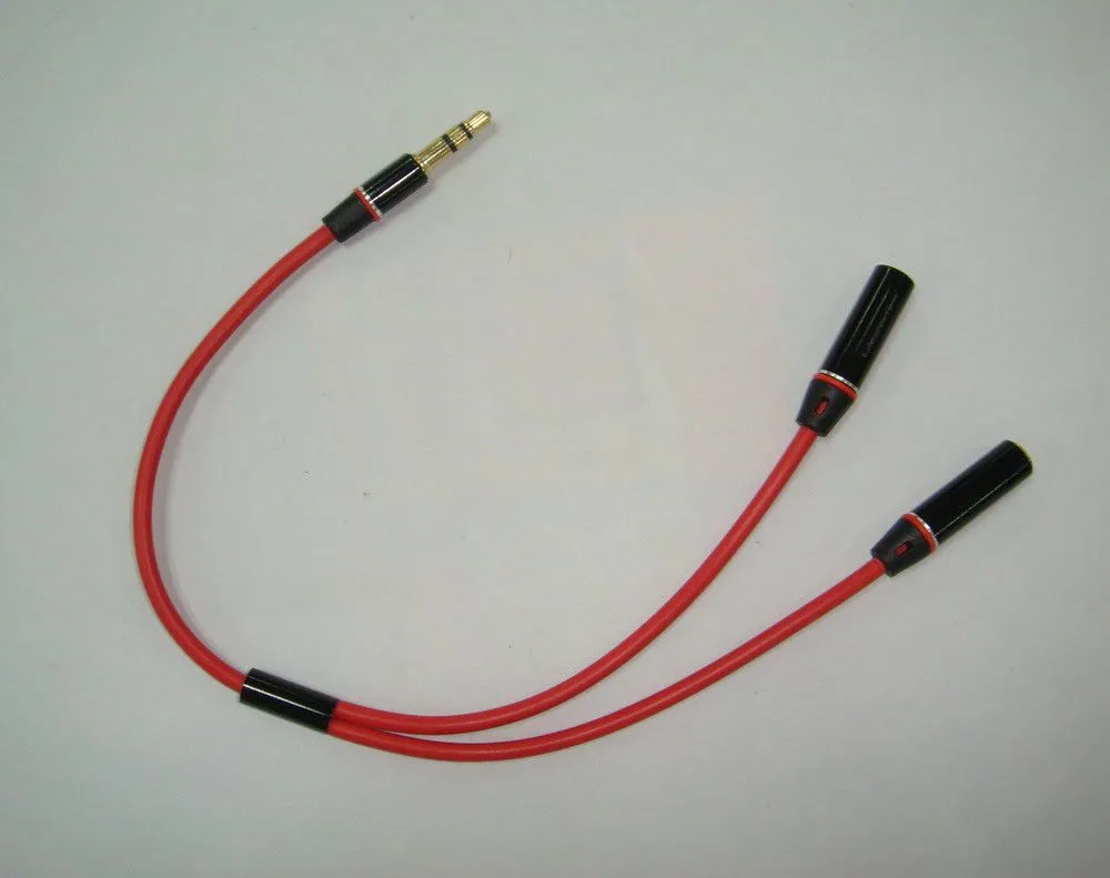 Gratis frakt 3.5mm Hörlursuttag 1 Man till 2 Kvinnor Audio Splitter Connecter Adapter Kabel / 