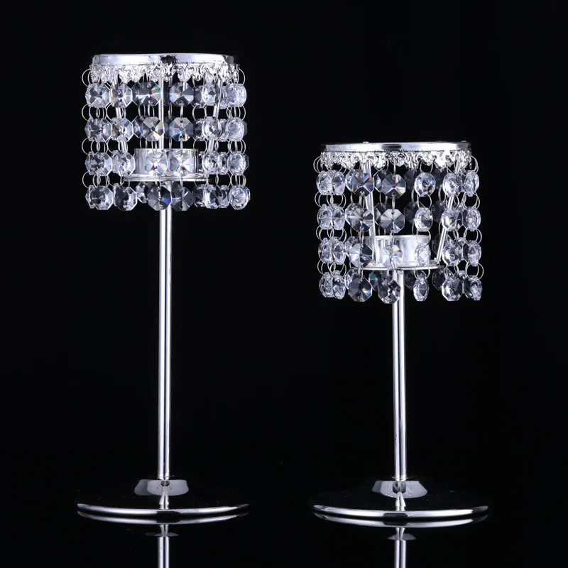 Venta Al Por Mayor De Candelabro De Cristal De Acero Y Hierro, Centro