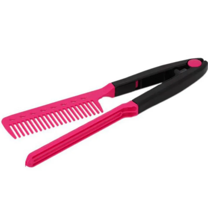 Moda V Typ Włosów Prostownica Grzebień DIY Salon Fryzjerstwo Styling Tool Curls Brush Combs Darmowa Wysyłka