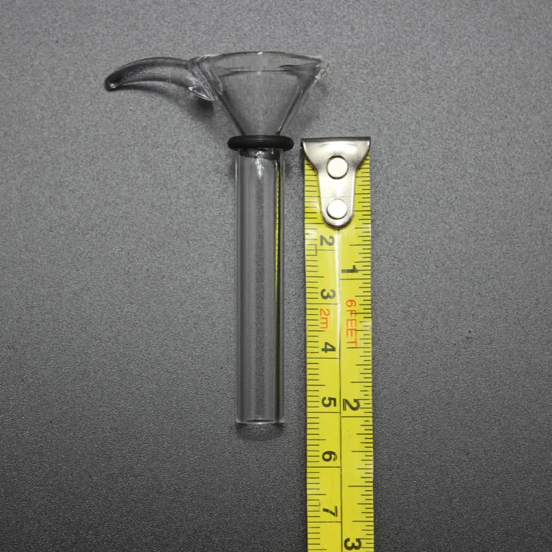 4 stilar glasstam glidare tratt stil med handtag Tillverkning glas hanstam, enkel downstem glasskål för vattenpipa, glas bong