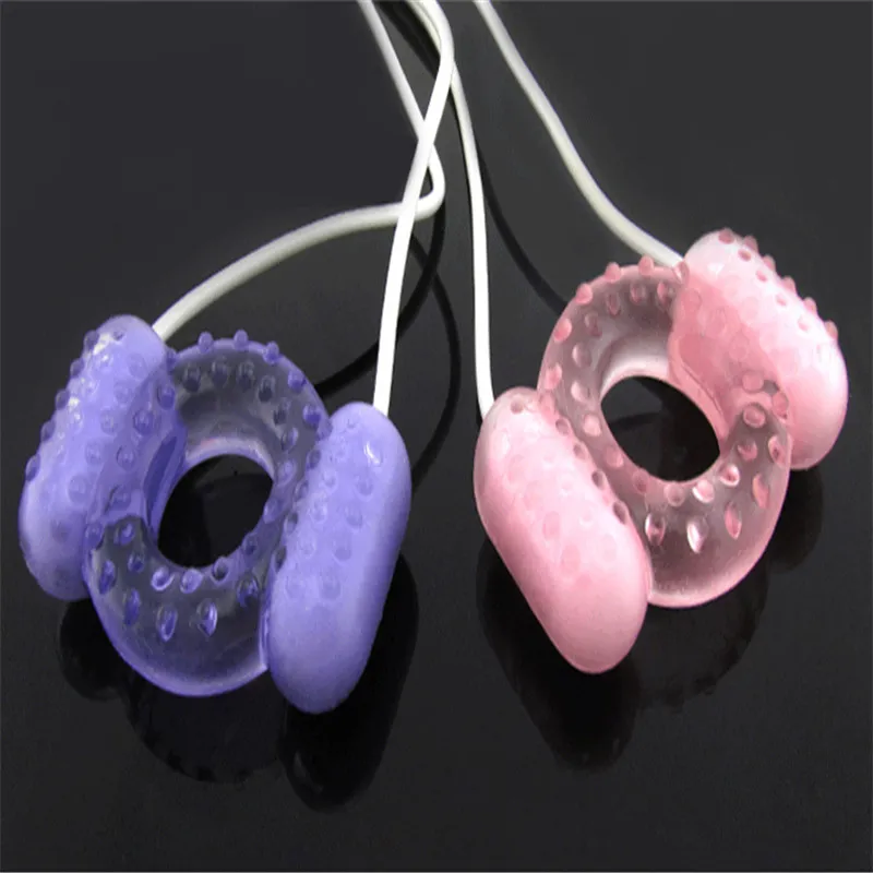 Nuevo Clit Dual Vibrating Cock Ring Vibrating Double Eggs Control remoto con cable Anillos eléctricos para el pene Vibrador Juguetes para hombres Mujer 0701