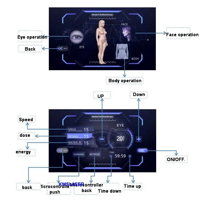 Micropower Water Meso Nano Chips Geen Naald Mesotherapie Gun Facial Beauty Machine met RF Radiofrequentie Rimpel Verwijderen