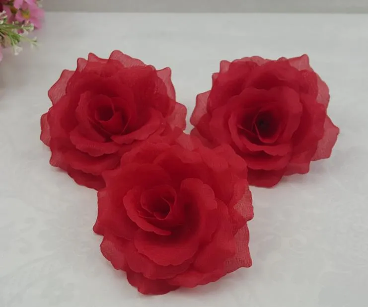 Krem Fildişi 100p Yapay İpek Camellia Rose Peony Flower Head 7-8 cm Ana Partisi Dekorasyon Çiçek Head244Z